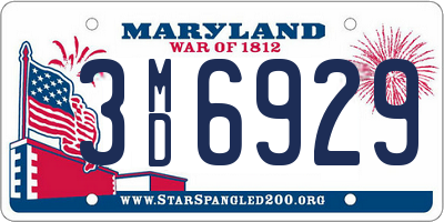 MD license plate 3MD6929