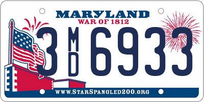 MD license plate 3MD6933