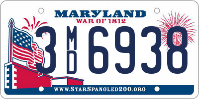 MD license plate 3MD6938