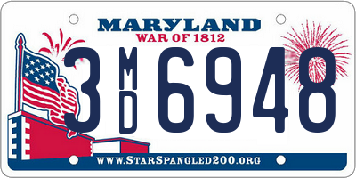 MD license plate 3MD6948