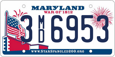 MD license plate 3MD6953