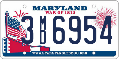 MD license plate 3MD6954