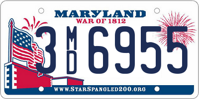 MD license plate 3MD6955