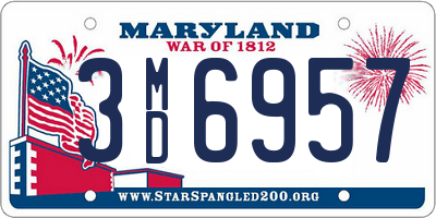 MD license plate 3MD6957