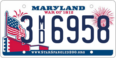 MD license plate 3MD6958