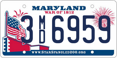 MD license plate 3MD6959