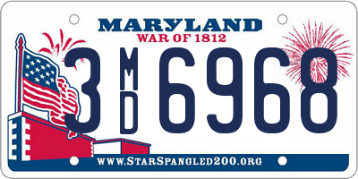 MD license plate 3MD6968