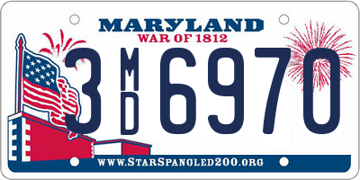 MD license plate 3MD6970