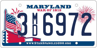 MD license plate 3MD6972