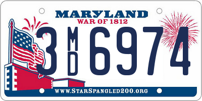 MD license plate 3MD6974