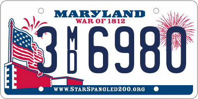 MD license plate 3MD6980