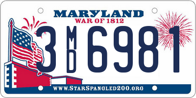 MD license plate 3MD6981