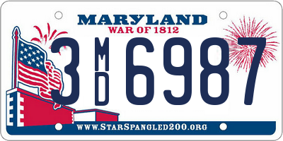 MD license plate 3MD6987