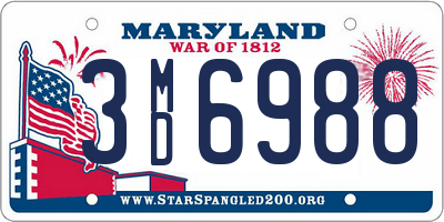 MD license plate 3MD6988