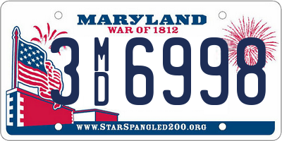 MD license plate 3MD6998