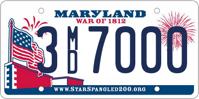 MD license plate 3MD7000