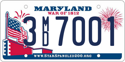 MD license plate 3MD7001