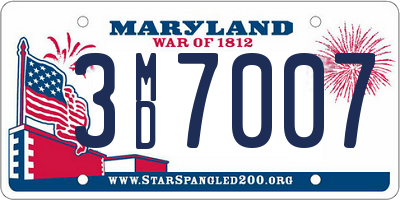 MD license plate 3MD7007