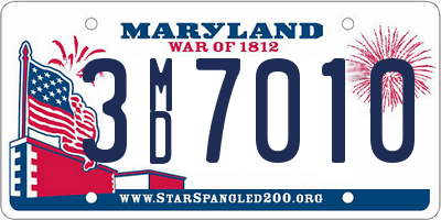 MD license plate 3MD7010