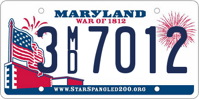 MD license plate 3MD7012