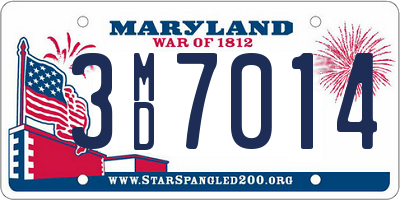 MD license plate 3MD7014