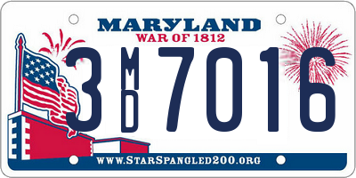 MD license plate 3MD7016