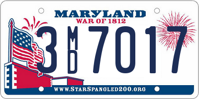 MD license plate 3MD7017