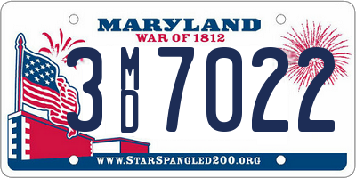 MD license plate 3MD7022