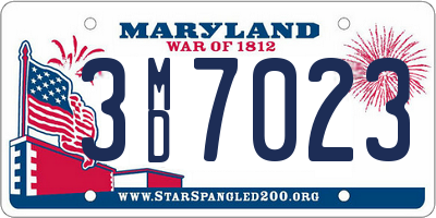 MD license plate 3MD7023