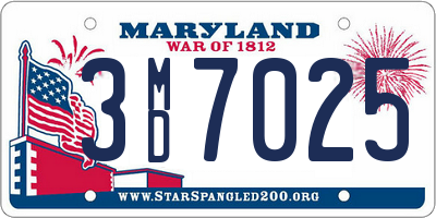 MD license plate 3MD7025