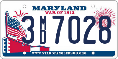 MD license plate 3MD7028