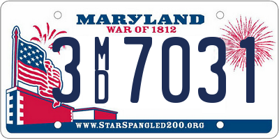 MD license plate 3MD7031