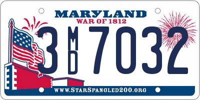 MD license plate 3MD7032