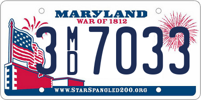 MD license plate 3MD7033