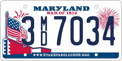 MD license plate 3MD7034