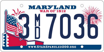 MD license plate 3MD7036