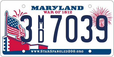 MD license plate 3MD7039