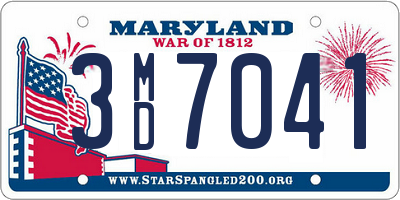 MD license plate 3MD7041