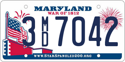 MD license plate 3MD7042