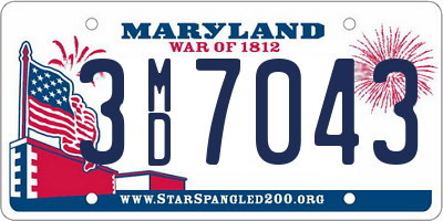 MD license plate 3MD7043