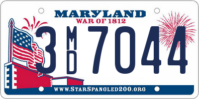 MD license plate 3MD7044