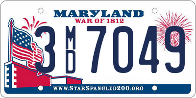 MD license plate 3MD7049