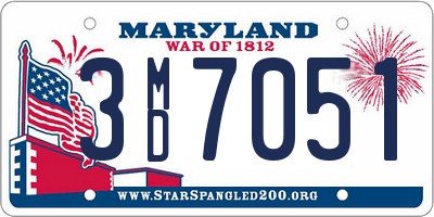 MD license plate 3MD7051