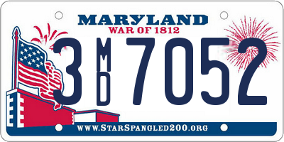 MD license plate 3MD7052