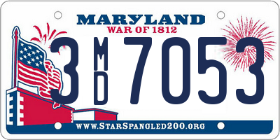 MD license plate 3MD7053