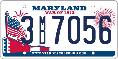 MD license plate 3MD7056