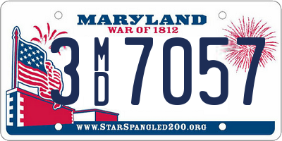 MD license plate 3MD7057