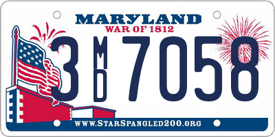 MD license plate 3MD7058