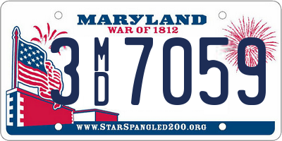 MD license plate 3MD7059