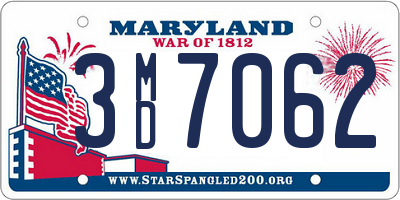 MD license plate 3MD7062